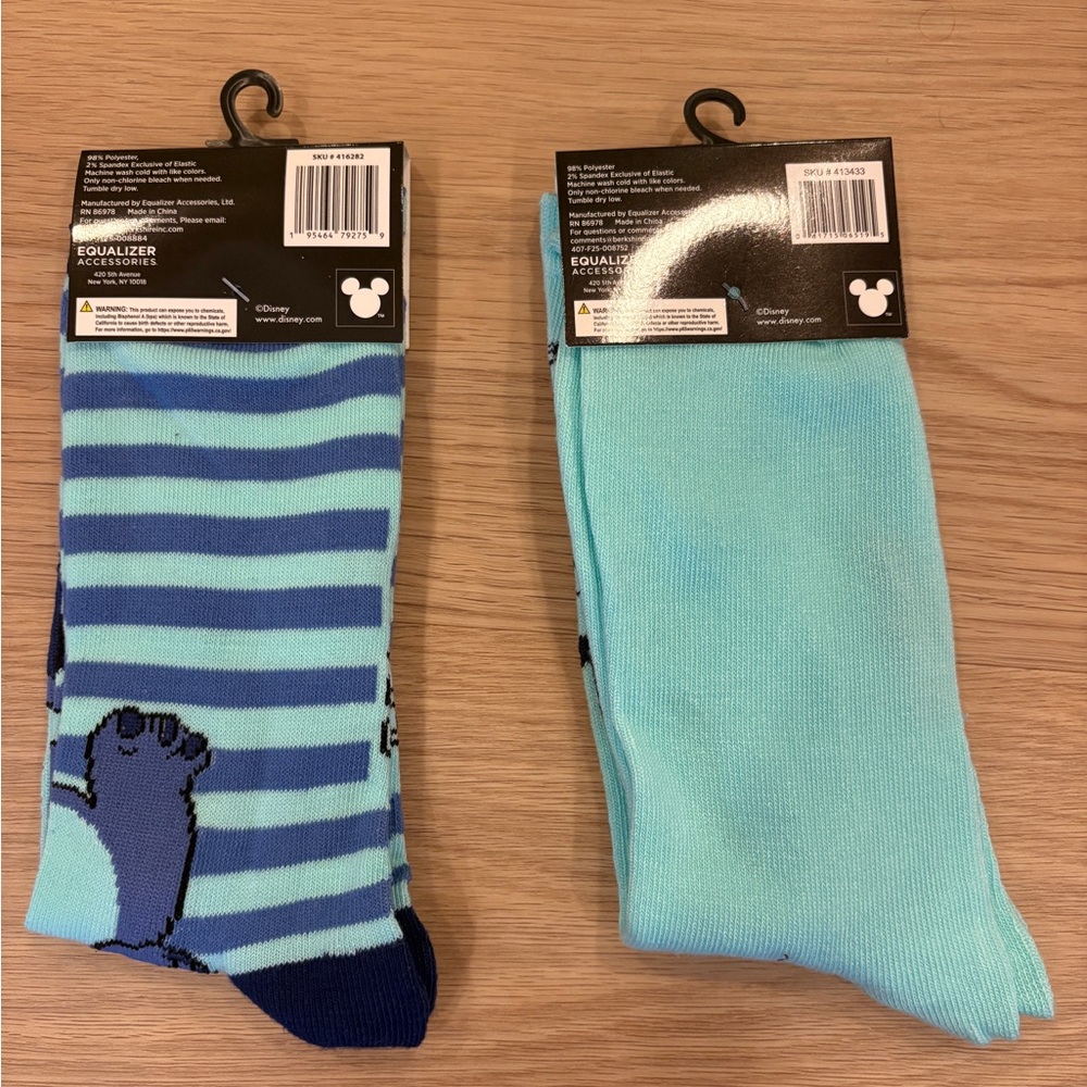 Disney Lilo & Stitch Crew Socks Set - Aqua & Navy - Picture 5 of 5